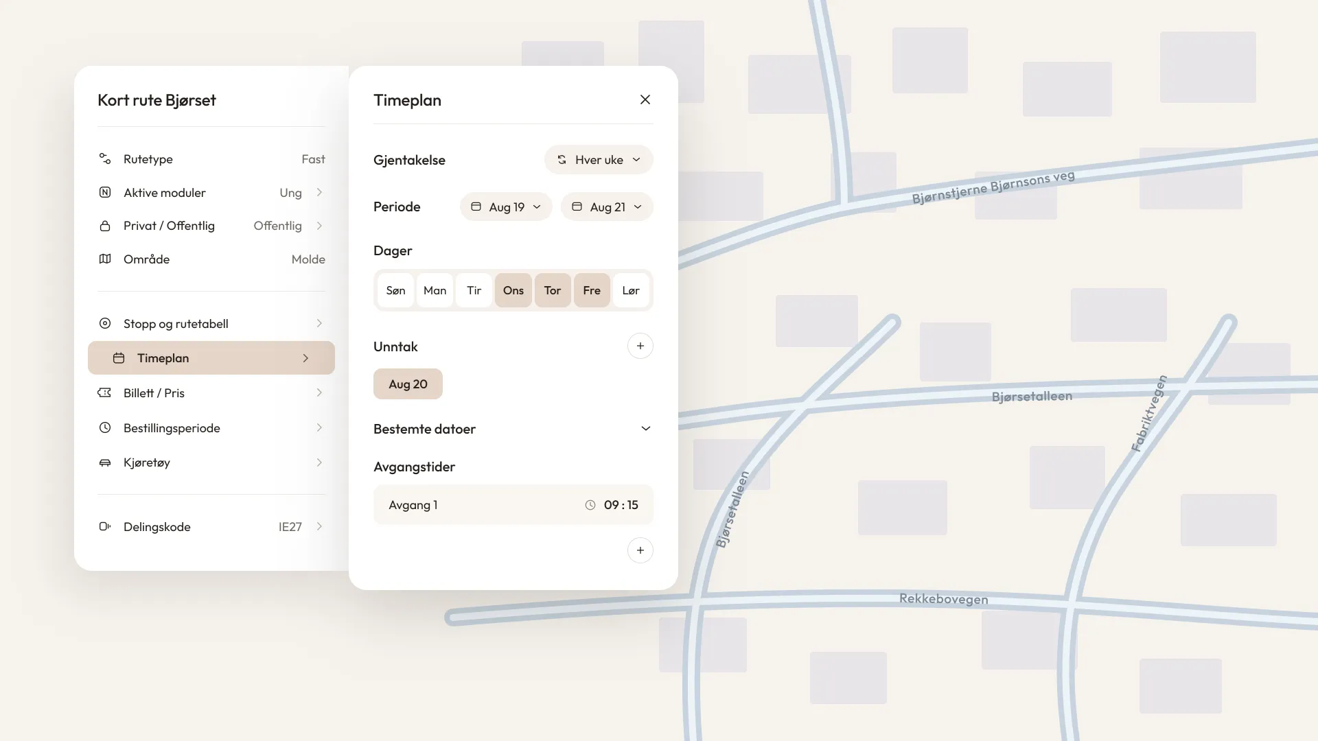 Ruter som går hver annen uke, eller kun sporadisk? Det er enkelt å sette opp i Nimmo Planner